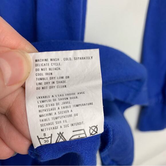 Descente womens large cotton Blue Quarter-Zip pullover shirt long sleeve ski log - Picture 10 of 10